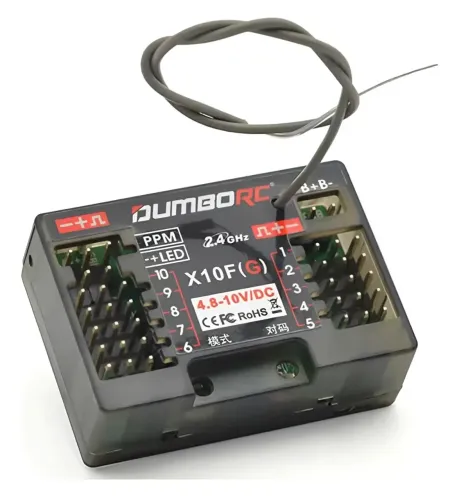 Receptor DumboRc X10f (G) de 10 Canais com Giroscópio