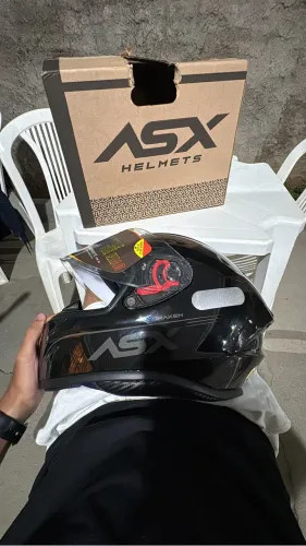 Capacete ASX SOLID PRETO BRILHO