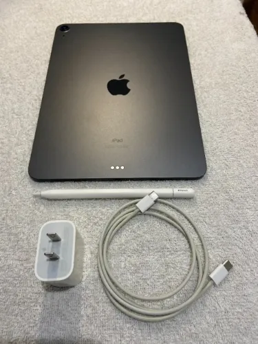iPad Air 4ª Geração Space Gray 256GB Wi-Fi - Kit Completo (Carregador Original + Caneta)