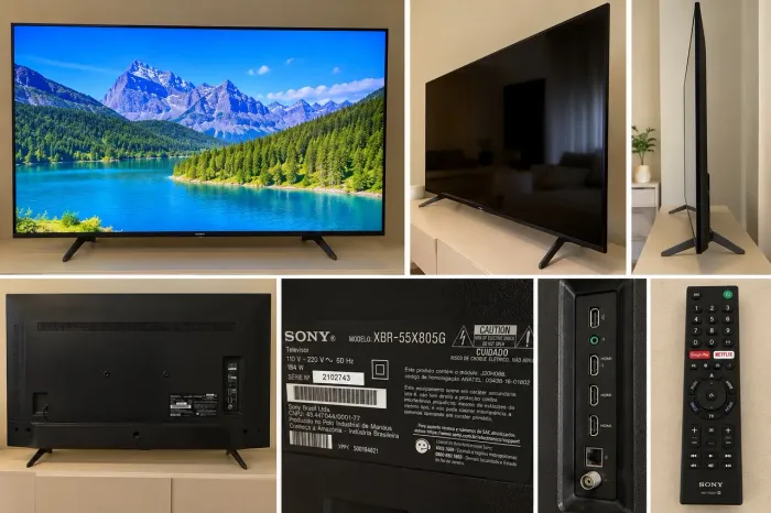 Vendo Smart TV Sony Bravia de 55 polegadas, modelo XBR-55X805G, com resolução 4K Ultra HD