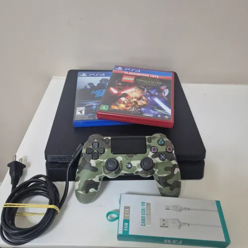 PS4 Slim Original PlayStation 4 Original + Controle Original Personalizado - Revisado