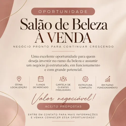 Vendo - Espaço de Beleza - Salão de Belaza - Studio de Beleza