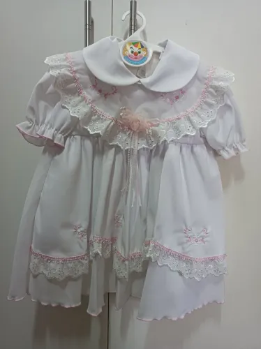 Vestido para Batizado para até 01 ano de idade feminino 