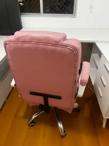 Cadeira Home Office E Apoio Ao Pé Cor Rosa Material do estofamento CHIMEX