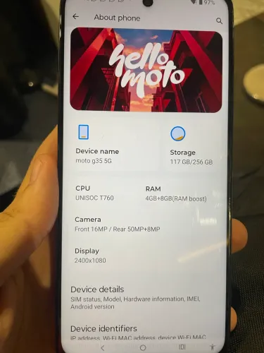 Moto G35 5G 256GB Vermelho Coral | 5G | Câmera 50MP | Estado de Novo