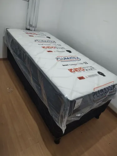 Base mais colchão solteirão molas ensacadas