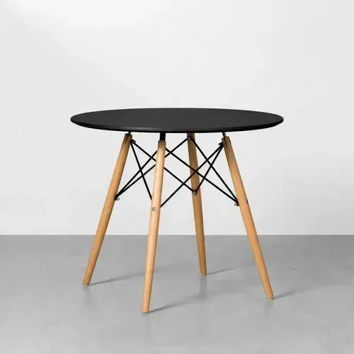 Mesa preta redonda 4 lugares