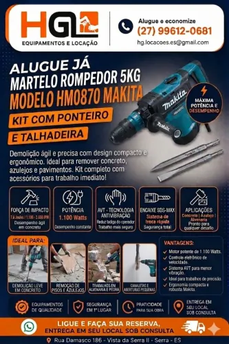 Martelo rompedor 5Kg Makita HM0870