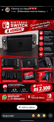 Nintendo Switch 513 Gb desbloqueado