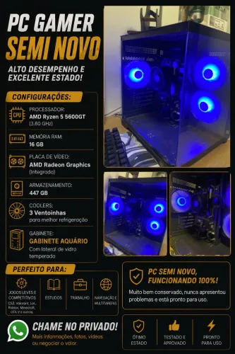 PC Gamer Seminovo - Excelente Estado