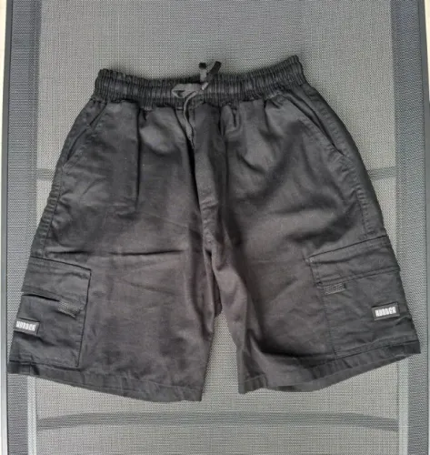 bermuda cargo curta streetwear casual short sarja slim preta
