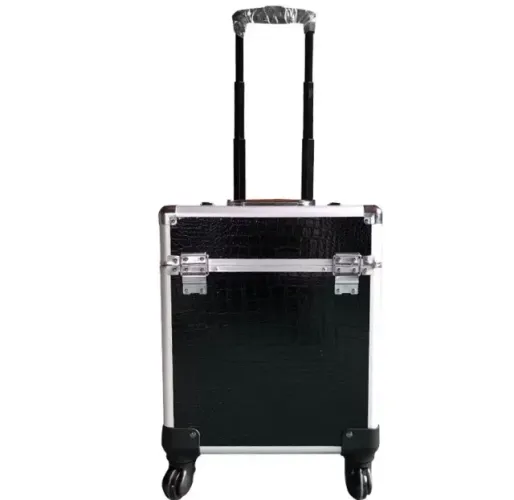 Maleta de Maquiagem Grande Profissional com 4 Rodinhas 360° e Carrinho