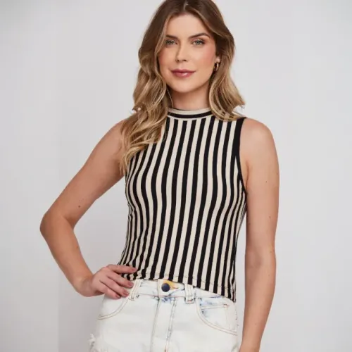 Lote de Blusinhas Femininas Regata - 160 peças (P ao XG)