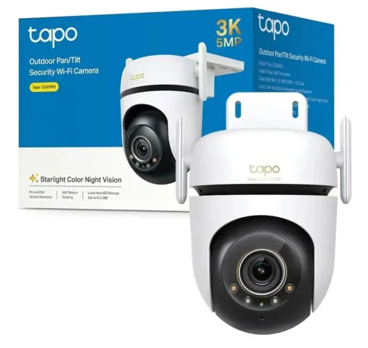 câmera de segurança wi-fi 360º externa 5mp com ia e visão noturna colorida tp-link tapo 