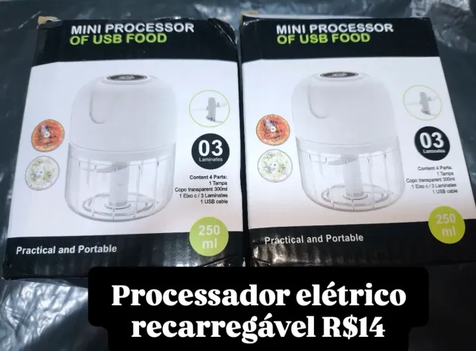 Mini processador recarregável elétrico