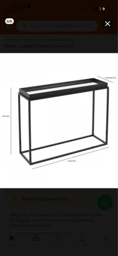Mesa lateral espelhada