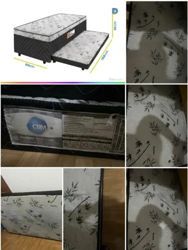 Cama Box Conjugada Solteiro SMP Carol com Cama Auxiliar