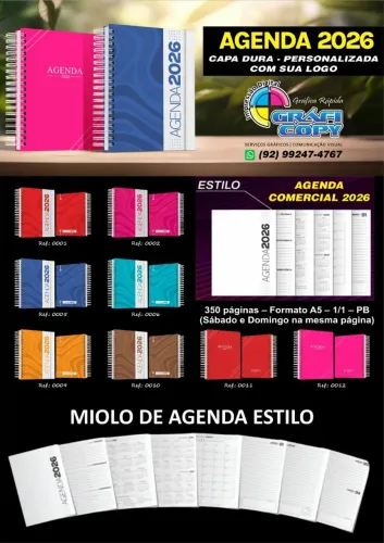 Agenda/caderno capa dura