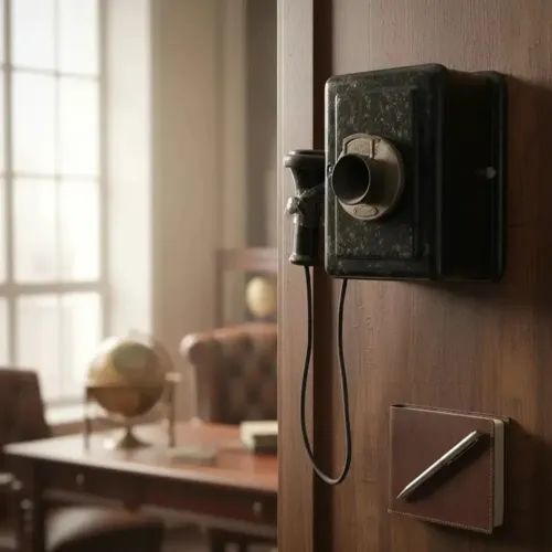 Antigo telefone de parede western elétric 1913