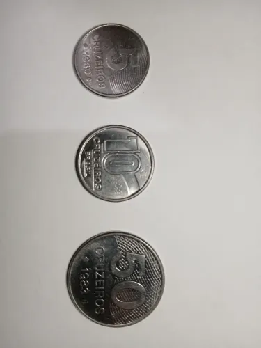 Conjunto 3 moedas Cruzeiros (1980-1991)
