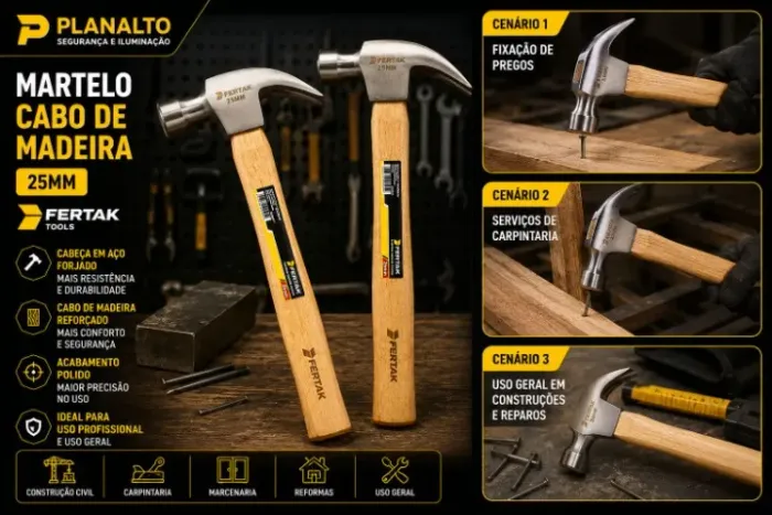 MARTELO UNHA 25MM POLIDO