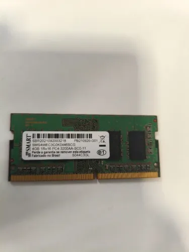 Memória RAM 4GB DDR4 para notebook - Marca Smart