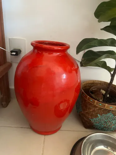 Vaso cerâmica vermelho Raro