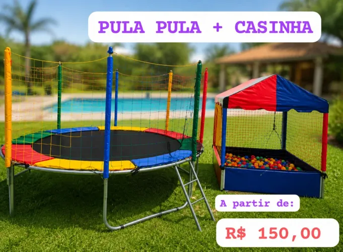 Pula Pula e Casinha de Bolinha para aniversário Infantil e Eventos