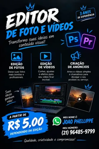 Editor de vídeo e fotos e criação de fotos