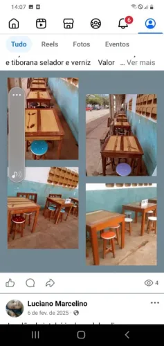 Conjunto de mesa e bancos/Jatobá no selador c/verniz.
