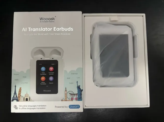 Fone Tradutor com IA Wooask A8 - 144 Idiomas - Tela Touch