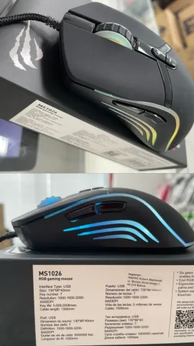 Mouse gamer usb Havit MS-1026 6400DPI RGB preto (novo/lacrado)