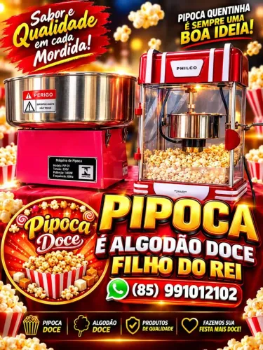Alugo-se pipoqueira e algodão doce e pipoca filho do rei