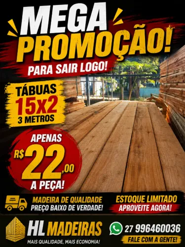 TÁBUAS 15x2 - 3 METROS