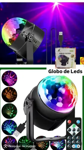 Globo Bola Maluca LED Bluetooth Musical para Festa e Eventos