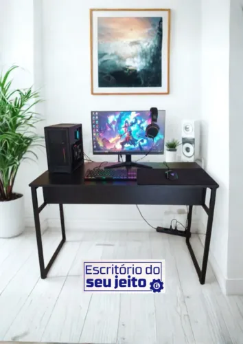 Mesa de Escritório REFORÇADA 1,1m NOVA Escrivaninha Multiuso Notebook Gamer Birô Office