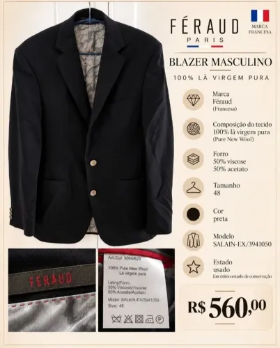 Blazer masculino F E R A U D