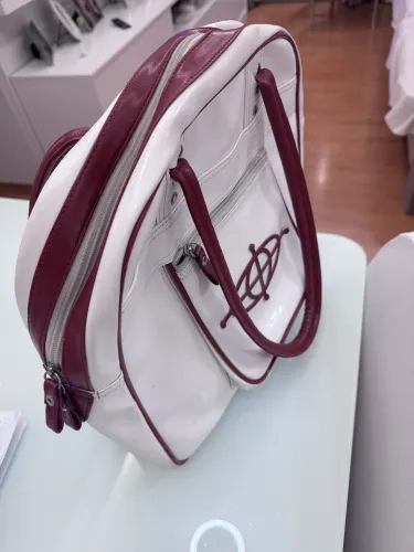 Bolsa branca em couro Trito