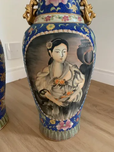 Vaso Chinês pintado à mão - Antiguidade - Oriental