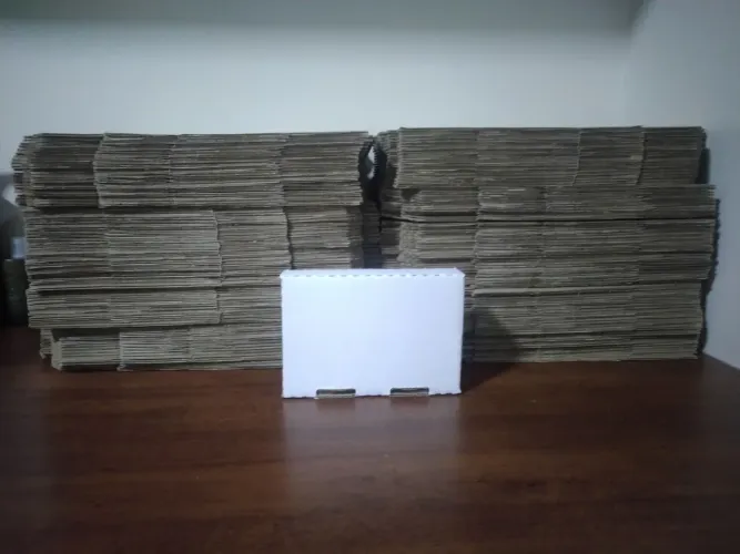 LOTE COM 150 CAIXAS DE PAPELÃO BRANCAS SEM LOGO 16X11X4