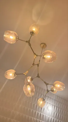 Lustre Pendente Orbe Dourado Moderno KYOO1LG BELLA. Retirada por conta do comprador.