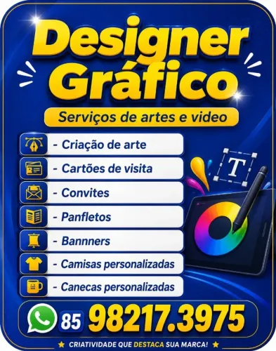 Designer Gráfico para todo tipo de serviço de arte