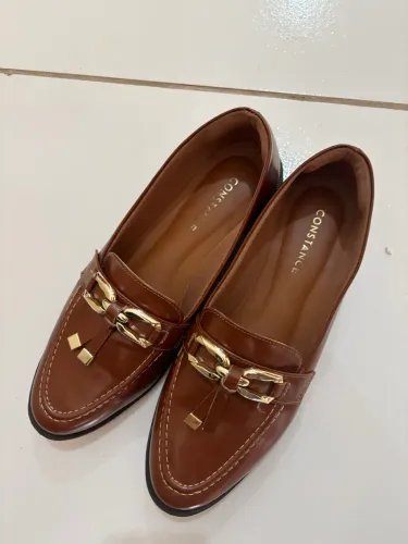 Mocassim Loafer Cognac Camarelo Constance