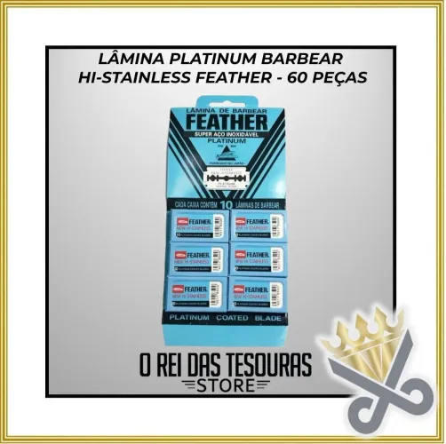 LÂMINA PLATINUM BARBEAR FEATHER - 60 PEÇAS <br>