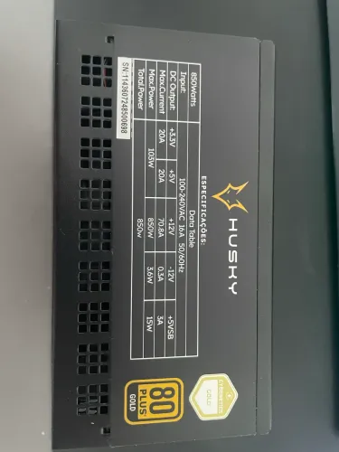 ? Fonte Husky Sledger 850W Gold - Full Modular (Novíssima)