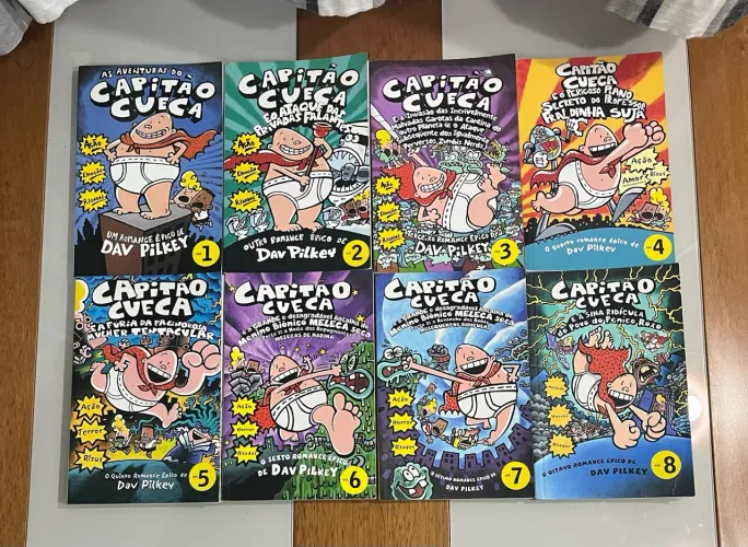 Livros do Capitão Cueca (8 primeiros volumes)