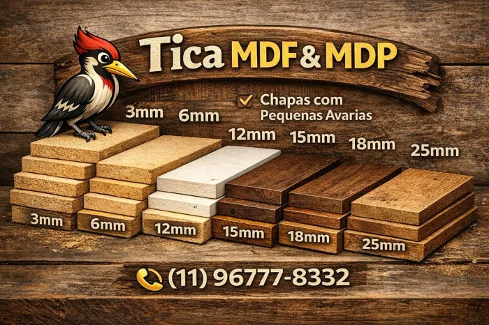 Chapas capas MDF 5 10 15 20 25mm