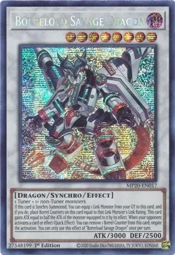 Yugioh!!! Borreload Savage Dragon MP20-PT017 Prismatic Secret Rare