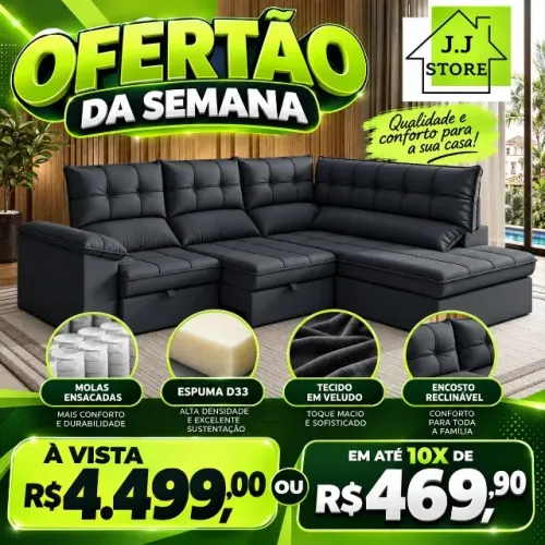 sofá de canto - mega oferta - compre e receba em 72 horas