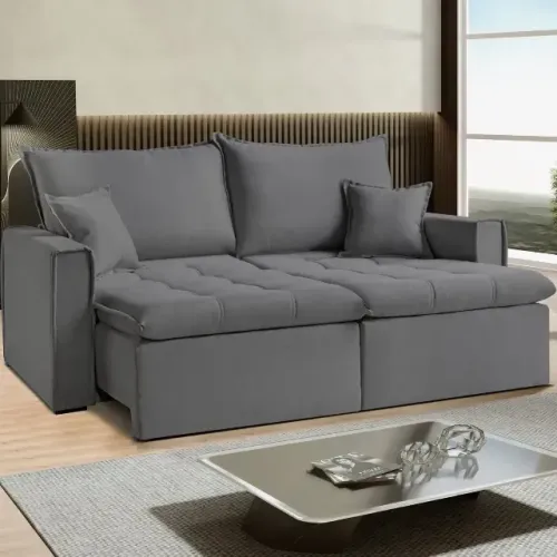 Sofá Cama 4 Lugares Cinza